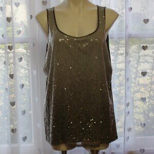 #549 Chico's Brown Ombre Sequin Dress Tank Size 3 (16)